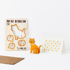 To make the fold yourself, you need to score your card stock first. Pop Out Ginger Cat Greetings Card Shop Indie
