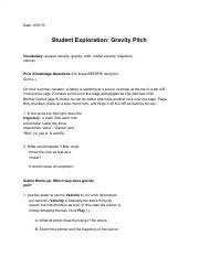 Space probes that completely escape from the earth's gravity and travel to other planets are examples of vehicles that achieve escape velocity. Gravitypitchse Pdf Date Student Exploration Gravity Pitch Vocabulary U200bescape Velocity Gravity Orbit Orbital Velocity Trajectory Velocity Prior Course Hero