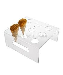 Ice cream cone display stand. Hmrovoom 9 Holes Acrylic Ice Cream Cone Holder Stand With Armrests Acrylic Ice Cream Stand Cone Holders Aliexpress