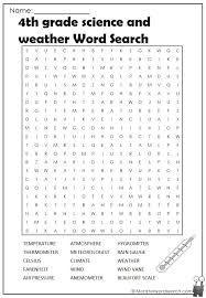 4th Grade Science And Weather Word Search Monster Word Search Weather Words 4th Grade Science Weather Word Search