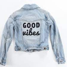 Good Vibes Black Iron On Patch Patch Set Patches For Jackets Patches For Denim Diy Patch Felt A Jean Jacket For Girls Hand Painted Denim Jacket Diy Jacket