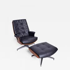 Pu leather lounge recliner chair ottoman beige. Heywood Wakefield Heywood Wakefield Teak Faux Leather Lounge Chair Ottoman 710d Danish Modern