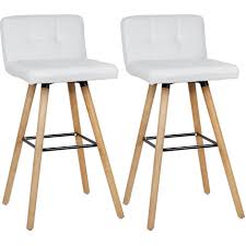 103 poids en kilos : Lot De 4 Tabouret De Bar Haute Pieds En Bois Hetre Revetement En Tissu Blanc