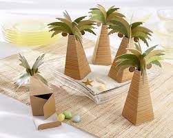 Diy Table Decoration Ideas Paper Crafts Candy Box Ideas Palm Trees Beach Party Decor Tree Wedding Favors Palm Tree Wedding Favors Tree Favors