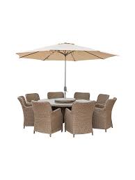 Shop wayfair.co.uk for all the best parasols & garden umbrellas you'll love! Lg Outdoor Saigon 8 Seat Garden Dining Table Chairs Set With Parasol Natural Grey At John Lewis Partners