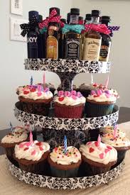 Pinterest 21st Birthday Cake Ideas For Guys Liquor Bottle Cake Tower 21st Birthday Cupcake Tower Small Bottles Of Liquor Tied With 21st Birthday Cakes 21st Birthday Cupcakes 21st Birthday Decorations
