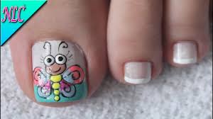 Aunque este arte de uñas. Diseno De Unas Para Pies Mariposa De Colores Principiantes Butterfly Nail Art Nlc Youtube