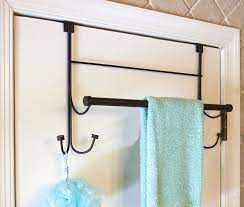 So all the water stays in that particular region, the shower area is enclosed by them. Amazon Com Bathsense Over The Door Towel Rack With 4 Hooks Oil Rubbed Bronze Home Kitchen