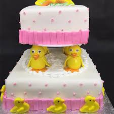 Here's a few baby shower poems: Ducks Pink Dots Baby Shower Cake Gourmet Desserts Nj Local Bakery