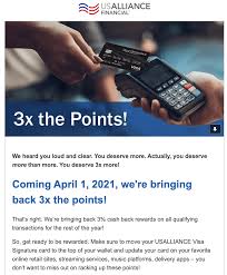 Usalliance Card Will Resume 3 Rewards In April Doctor Of Credit Read writing from usalliance financial on medium.