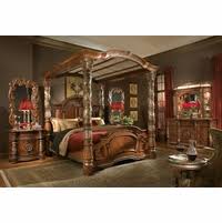 This bed is finished in a crisp black hue, which provides the perfect contrast for some muted, feminine bedding. Caledonian Victorian Inspired 4pc King Canopy Bedroom Set In Antique White Finish