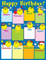 Birthday Chart For Classroom Decoration Amazon Com Carson Dellosa Smiley Face Birthday Chart 6290 Themed Classroom Displays Birthday Calendar Classroom Birthday Chart Classroom Birthday Charts