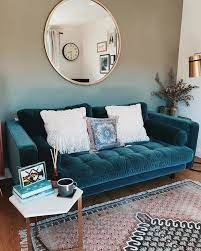Scott 3 Seater Sofa Petrol Cotton Velvet Blue Sofas Living Room Couches Living Room Teal Living Rooms