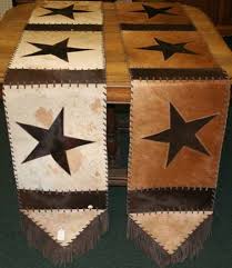 Cowhide Star Western Pillows Cowhide Runner Leather Pillow
