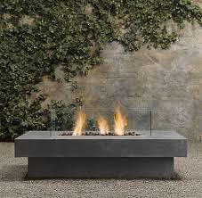 Laguna Concrete Propane Fire Table Rectangle Restoration Hardware Indoor Outdoor Fireplaces Fire Table Restoration Hardware Outdoor