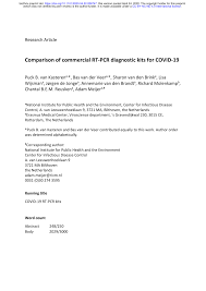 The pcr test is the most accurate test for detecting the virus. Pdf Comparison Of Commercial Rt Pcr Diagnostic Kits For Covid 19
