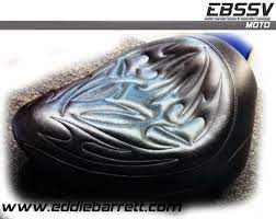 Yamaha Warrior Motorcycle Seat Raised For Tall Rider Custom Imitation Leather Cover With Raised Stitch Tribal Graphic Leather Cover Imitation Leather Barrett