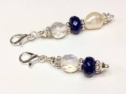 Sapphire Pearl And Opalite Clip On Charm Cs V Gemstone Etsy Gemstones Minimalist Jewelry Clip On Charms