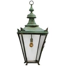 Three lovely candle lanterns for one price! Large English Mid 19th Century Verdigris Copper Hanging Lantern Circa 1860 Antique Lanterns Hanging Lanterns Lanterns