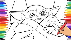 Baby yoda is very cute. Baby Yoda Star Wars The Mandalorian Coloring Pages For Kids Drawing And Coloring Baby Yoda Youtube