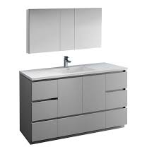 Check spelling or type a new query. Fresca Fvn9360gr S Lazzaro 60 Inch Gray Free Standing Single Sink Modern Bathroom Vanity With Medicine