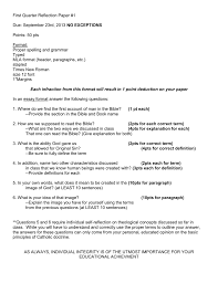 You have just watched a film or read a book in class. First Quarter Reflection Paper 1 No Exceptions Points 50 Pts