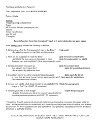 It could be better and faster to get online help with academic assignments of. First Quarter Reflection Paper 1 No Exceptions Points 50 Pts