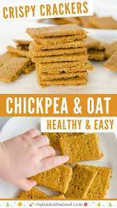 Chickpea And Oat Crackers Recipe Food Processor Recipes Vegan Snacks Homemade Crackers