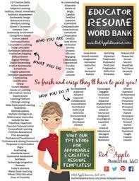 descriptive words for teacher resume