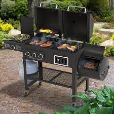 This Smoke Empty Propane Smoker Contains 4 Stainless Steel Burners Which Ensures Enough Flame For Fast Cooking Charcoal Grill Grilling Gas And Charcoal Grill