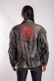 Vintage Diesel Western Fringe Jacket Men S Gray Genuine Etsy Genuine Leather Jackets Fringe Jacket Southwestern Jacket