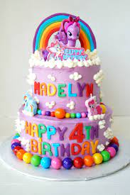 Handcraft sweet birthday cake with 3d my little pony. My Little Pony Tiered Birthday Cake The Baking Fairy