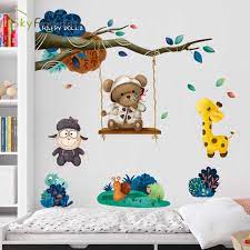 Target / home / kids' home / kids' décor / wall decal : Cartoon Animal Paradise Stickers Kids Room Decoration Wall Stickers For Kids Room Bedroom Decor Cute Wall Decor House Decoration Wall Stickers Aliexpress