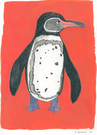 Penguin Original Mixed Media Painting