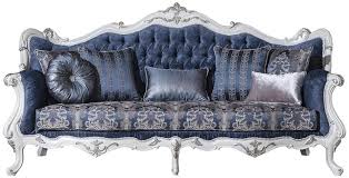 Buy the dusky gem blue and silver luxury throw pillow, 22x22 online from houzz today, or shop for other decorative pillows for sale. Casa Padrino Luxury Baroque Living Room Sofa With Pattern And Decorative Pillows Blue White Silver 240 X 90 X H 120 Cm Magnificent Baroque Furniture