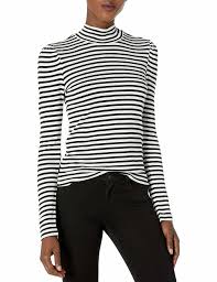 Beige high waist eyelet lace up front mini skirt. Womens Black And White Striped Turtleneck Shop The World S Largest Collection Of Fashion Shopstyle