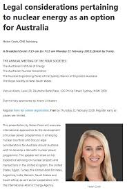 Ok we use cookies on our website to allow you the best possible service. Austnuclearassoc On Twitter Legal Considerations Pertaining To Nuclear Energy As An Option For Australia Helen Cook Gne Advisory A Breakfast Event 7 15 Am For 7 35 Am Monday 25 February 2019 Finish By