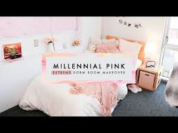 I also love the modern round mirrors above the vanity with the ornate traditional mirror in the background. Cozy Pink Dorm Of Your Dreams Youtube Pink Dorm Dorm Room Diy Bedroom Ideas Pinterest