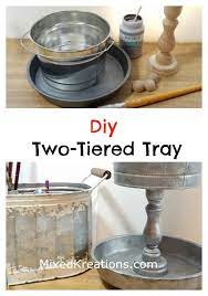 Maybe you would like to learn more about one of these? How To Make A Two Tier Faux Galvanized Tray Out Of Thrift Store Items Diy Tray Tiered Tray Diy Galvanized Tray