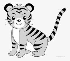 How to draw tiger face roaring step by step easy for beginners video. Easy Cute Tiger Animal Free Black White Clipart Images Cute Tiger Drawing Easy Free Transparent Clipart Clipartkey