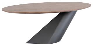 Maybe you would like to learn more about one of these? 78 8 L Anya Dining Table Oval Walnut Veneer Top Angled Titanium Steel Base Transitional Dining Tables By Noble Origins Llc Houzz
