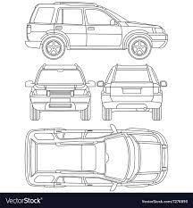 Car Truck Suv 4x4 Line Draw Rent Damage Royalty Free Vector Aff Line Suv Car Truck Ad In 2021 Vector Free Tent Logo Wash Logo