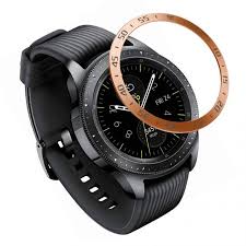 Our newest smartwatch is everything you need on your wrist and with two sizes available, the 42mm will fit you perfectly. Samsung Galaxy Watch 42mm Stainless Steel Bezel Rose Gold Ring Grey Text