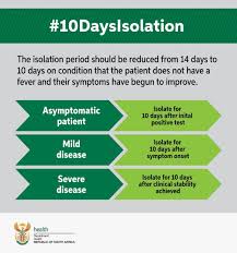 Department Of Health On Twitter Minister Zweli Mkhize Announced That The Number Of Days For Isolation Had Been Reduced From 14 Days To 10 Days 19daysisolation Covid19 Https T Co Tw5ibm3qpm