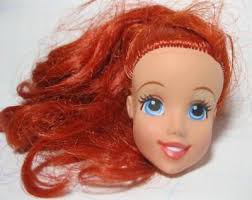 BARBIE Doll PRINCESS Ariel Red Ginger Hair-Gorgeous Face-HEAD ONLY-Nude  Part
