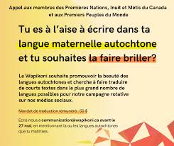 Proposer comme traduction pour rémunérer. Wapikoni Mobile Appel Aux Membres Des Premieres Nations Inuit Et Metis Du Canada Et Aux Premiers Peuples Du Monde Tu Es A L Aise A Ecrire Dans Ta Langue Maternelle