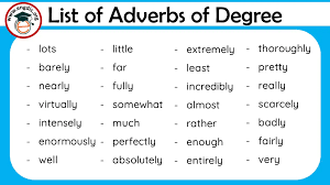 A giant is very tall. 100 List Of Adverbs Of Degree Pdf Definition And Infographics Engdic