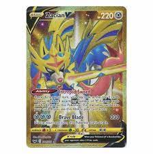 The golden metal saucer is an example of such a card. Zacian V 211 202 Gold Secret Sword Shield Base Set Singles