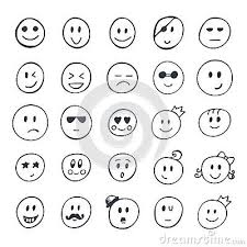 Set Of Hand Drawn Smiley Funny Faces With Different Expressions How To Draw Hands Smiley Funny Faces