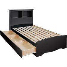 Turn your bed into a versatile storage area with this prepac captain's platform bed. Prepac Sonoma Wooden Twin Xl Bookcase Platform Storage Bed In Black Bbx 4105 K Bsh 4543 Kit
